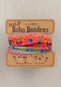 Half Boho Bandeau Coral Border Stripe