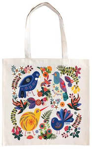 Shopping Bags: Retro Birds Tote Bag