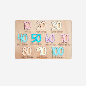 Puzzles: Puzzle - Numbers 10-100 in Māori - Pastels
