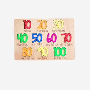 Puzzles: Puzzle - Numbers 10-100 in Māori - Brights