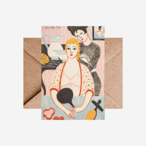 Eileen Mayo - Card - Woman at a dressing table