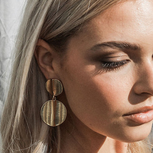 Earrings - Textured Disk