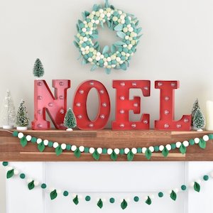 Felt Christmas Garland - Leaf and Felt Ball