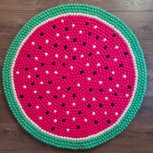 Watermelon Felt Ball Rug