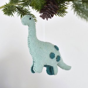 Christmas: Dinosaur Felt Christmas Decoration - mint/green