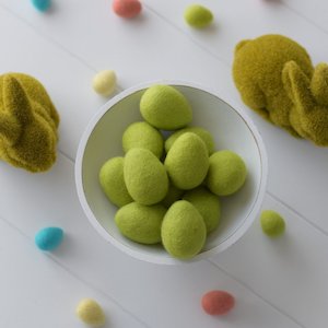 Felt Easter Egg Spring Green - Set of 3