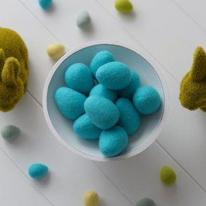 Felt Easter Egg Aqua - Set of 3