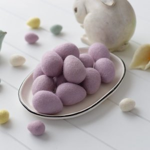 Felt Easter Egg Lavender - Set of 3
