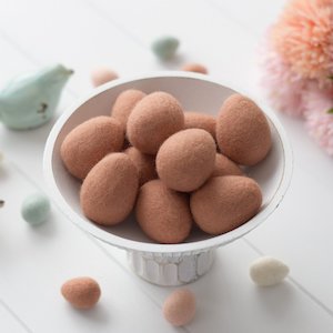 Felt Easter Egg Caramel - Set of 3