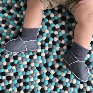 Sheepskin Leather Booties - Slate Grey