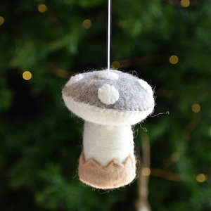 Decorations: Felt Toadstool Decoration - Natural