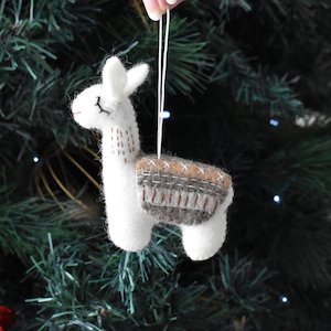 Felt Llama Decoration - Cocoa