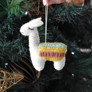 Felt Llama Decoration - Mustard