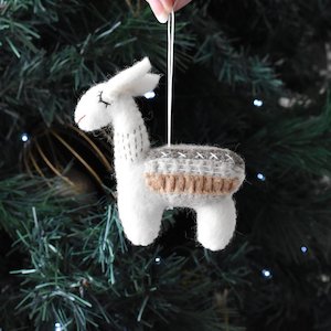 Felt Llama Decoration - Oatmeal
