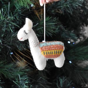 Felt Llama Decoration - Terracotta