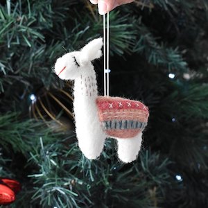 Felt Llama Decoration - Rose Pink