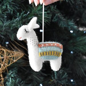 Felt Llama Decoration - Mint