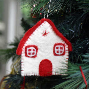 Decorations: Felt Christmas House Decoration