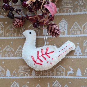 White Felt Dove Ornament