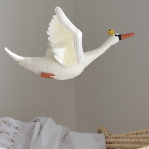 Small Flying Swan Mobile - Mustard