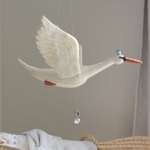 Large Flying Swan Mobile - Mint