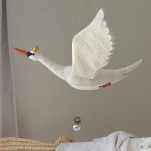 Large Flying Swan Mobile - Mustard
