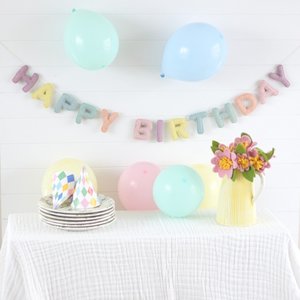 Pastel Happy Birthday Felt Banner