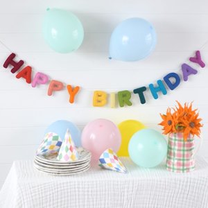 Rainbow Happy Birthday Felt Banner
