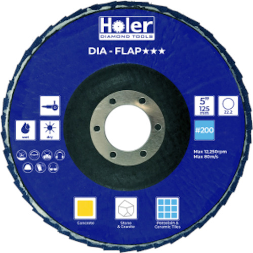 Cup Wheel (DIA FLAP) 125mm Blue #200 Grit