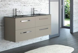Products: Fussion Double 120cm 4 Drawer Mink - Vanities - Bathroom Supplies - Our