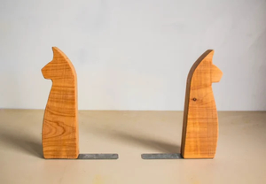 Handcrafted Timber Cat Bookends – Tiltwood Furniture