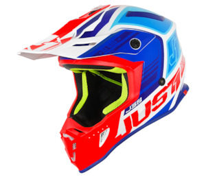 Just1: JUST1 J38 Blade MX Helmet - Blue/Red/White Gloss