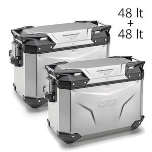 Givi Trekker Outback EVO 48 & 37 lt Cam-Side Cases Silver (pair)