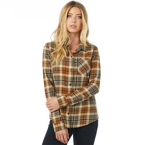 Womens Tops: FOX WOMENS BIG AIR FLANNEL SHIRT [BARK]