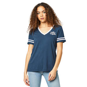 FOX WOMENS HEARTBREAKER SS TOP [NAVY]