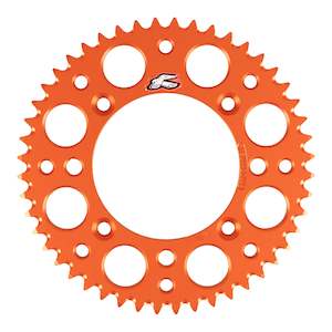 Sprockets: Renthal Rear Sprocket 48T Alloy 7075-T6 Grooved - Orange (KTM, Husqvarna)