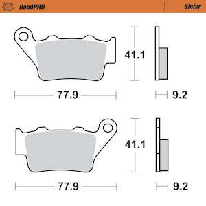 BRAKE PADS MOTO MASTER REAR SINTERED FOR MULTIPLE MAKES