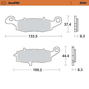 BRAKE PADS MOTO MASTER FRONT RIGHT PRO SINTERED KAWASAKI SUZUKI
