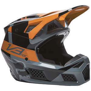 Fox: FOX V3 RS RIET HELMET ECE [BLACK/GOLD] M