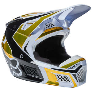 Fox: FOX V3 RS MIRER HELMET ECE [WHITE/BLACK]