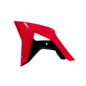 Dirt Plastics: RADIATOR SHROUDS RTECH RED BLACK HONDA CRF250R 18-21 CRF450R 17-20