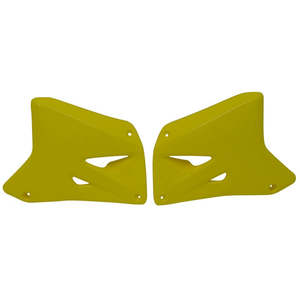 Dirt Plastics: RADIATOR SHROUDS RTECH YELLOW SUZUKI RM125 RM250 01-11