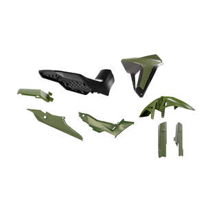 Dirt Plastics: PLASTICS KIT RTECH 6 PIECE NAVY GREEN BLACK HONDA XLV750 TRANSALP