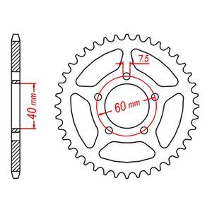 Sprocket Rear MTX 40T KTM 50 #415