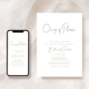 Simple Wedding Postponement Card Template