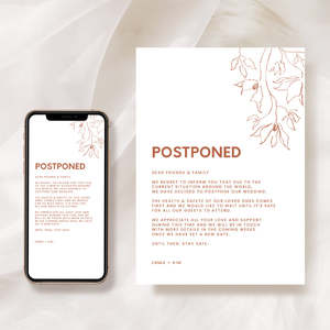 Minimal Wedding Postponement Card Template