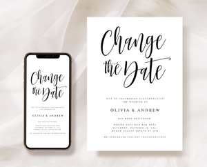 Wedding Postponement Announcement: Change The Date Wedding Cards