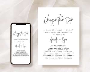 Wedding Postponement Announcement: Minimalist Wedding Postponement Announcement