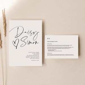 Daisy Wedding Invitations: Daisy - Wedding Invitation Set of 2 Cards