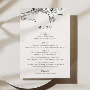 Sophia Wedding Invitations: Sophia - Wedding Menu Cards